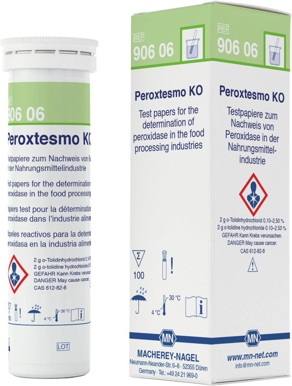 Qualitative test paper Peroxtesmo KO for Peroxidase in food