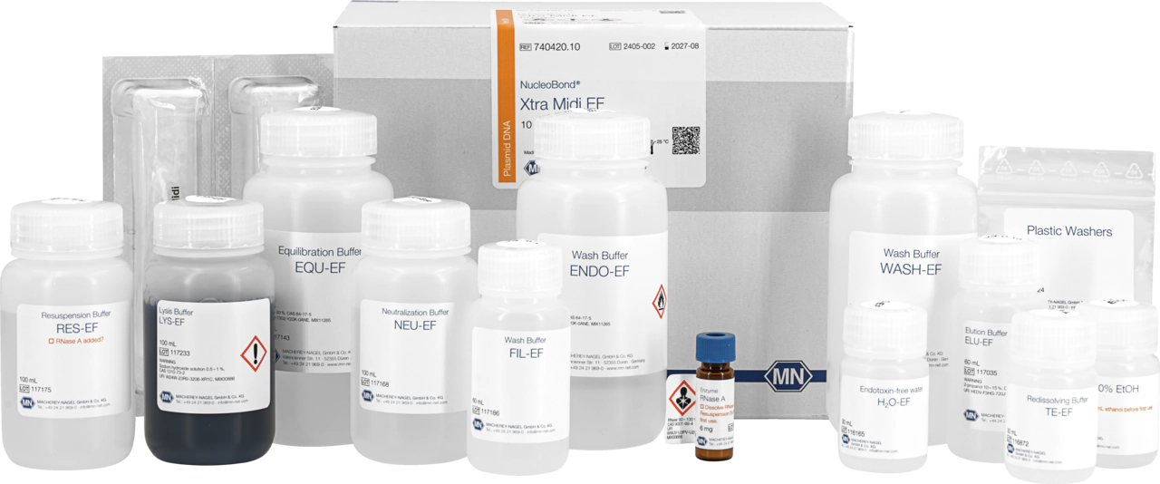 NucleoBond Xtra Midi EF, Midi kit for endotoxin-free plasmid DNA