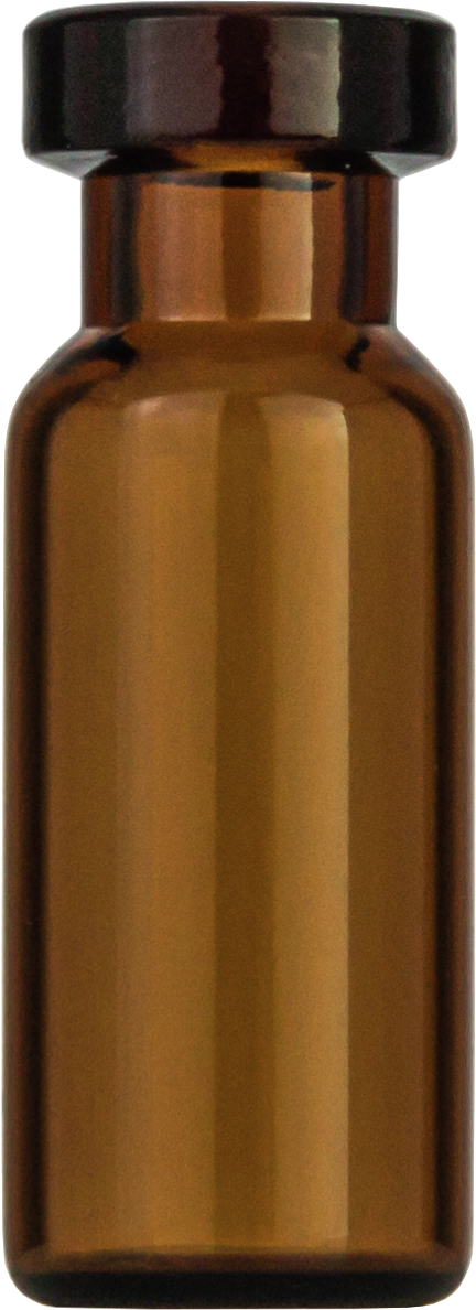 Crimp neck vial, N 11, 11.6x32.0 mm, 1.5 mL, small opening, flat bottom, amber