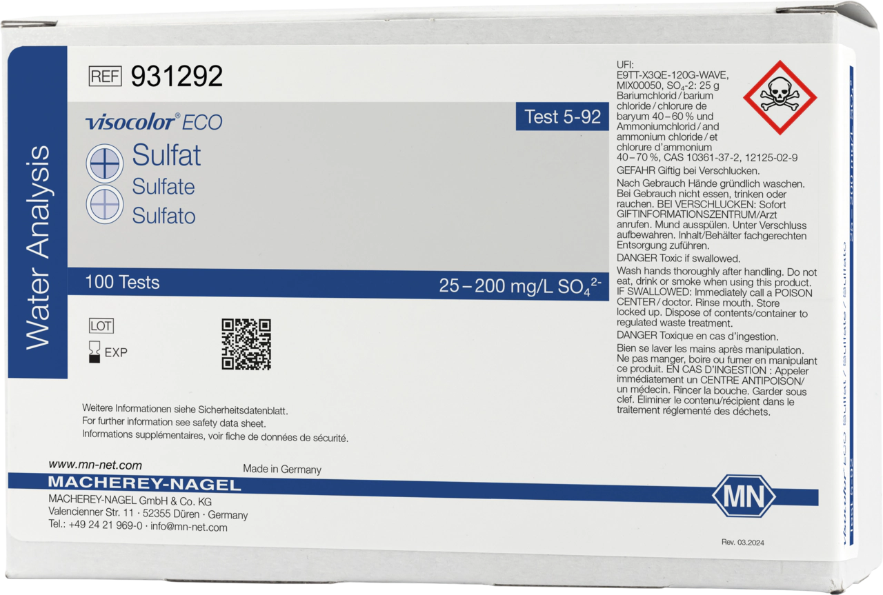 Colorimetric test kit VISOCOLOR ECO Sulfate, refill pack