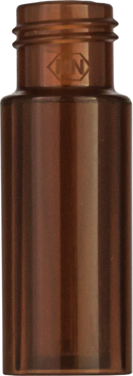 Screw neck vial, N 9, 11.6x32.0 mm, PP amber,w. integr. 0.2 mL con. glass insert