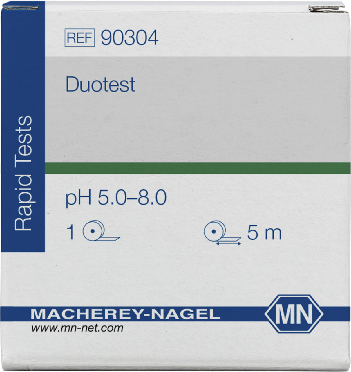 pH test paper Duotest pH 5.0–8.0, with two indicator zones