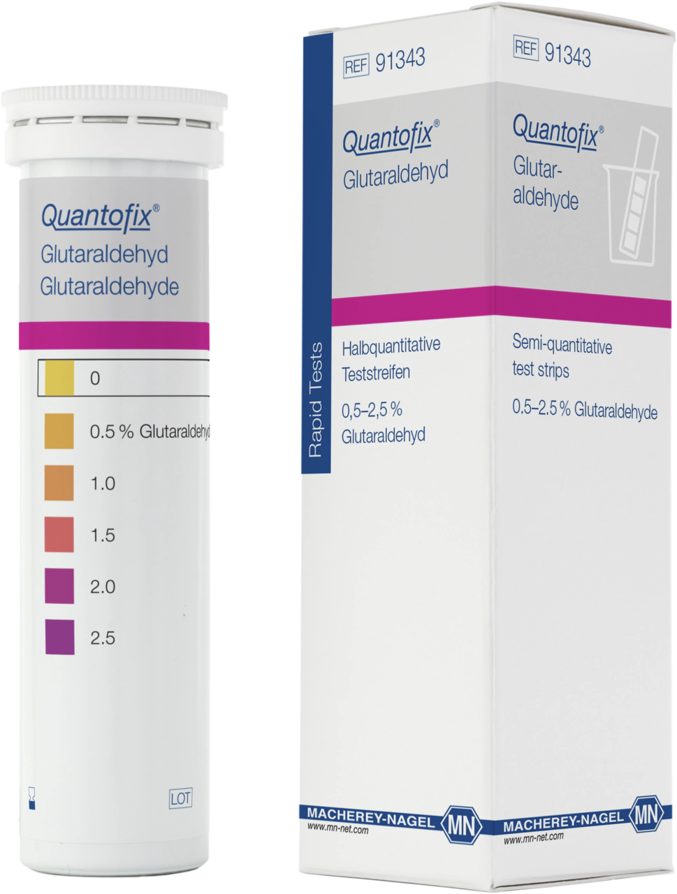 Semi-quantitative test strips QUANTOFIX Glutaraldehyde