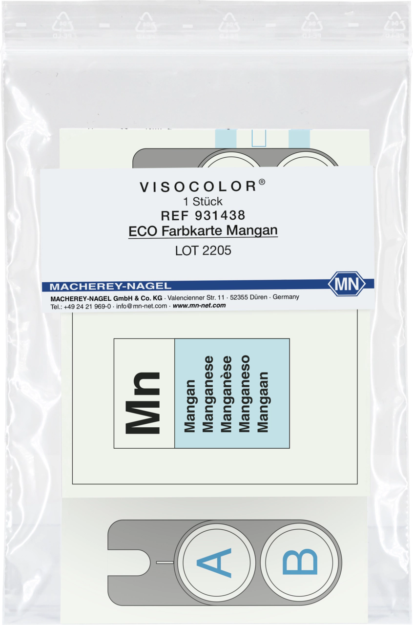 Color comparison chart for VISOCOLOR ECO Manganese