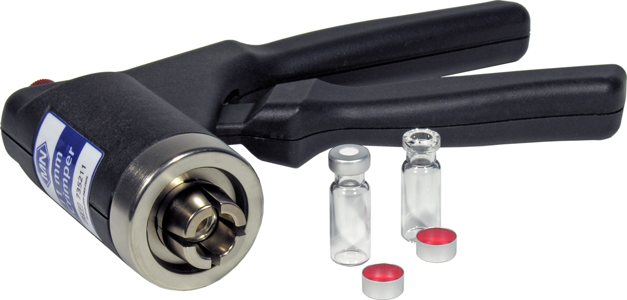 Crimping tool for 11 mm aluminum caps, manual, ergonomic