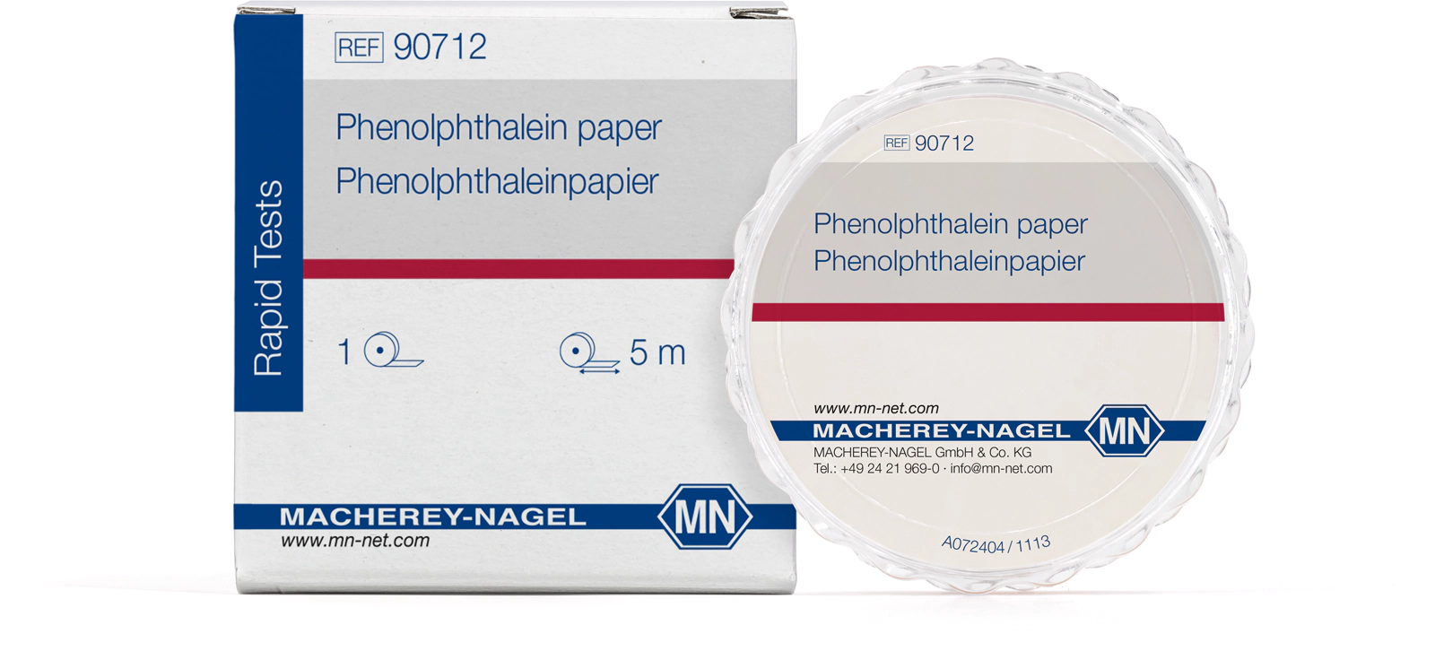 Qualitative pH test paper Phenolphthalein paper, pH: 8.3–10.0
