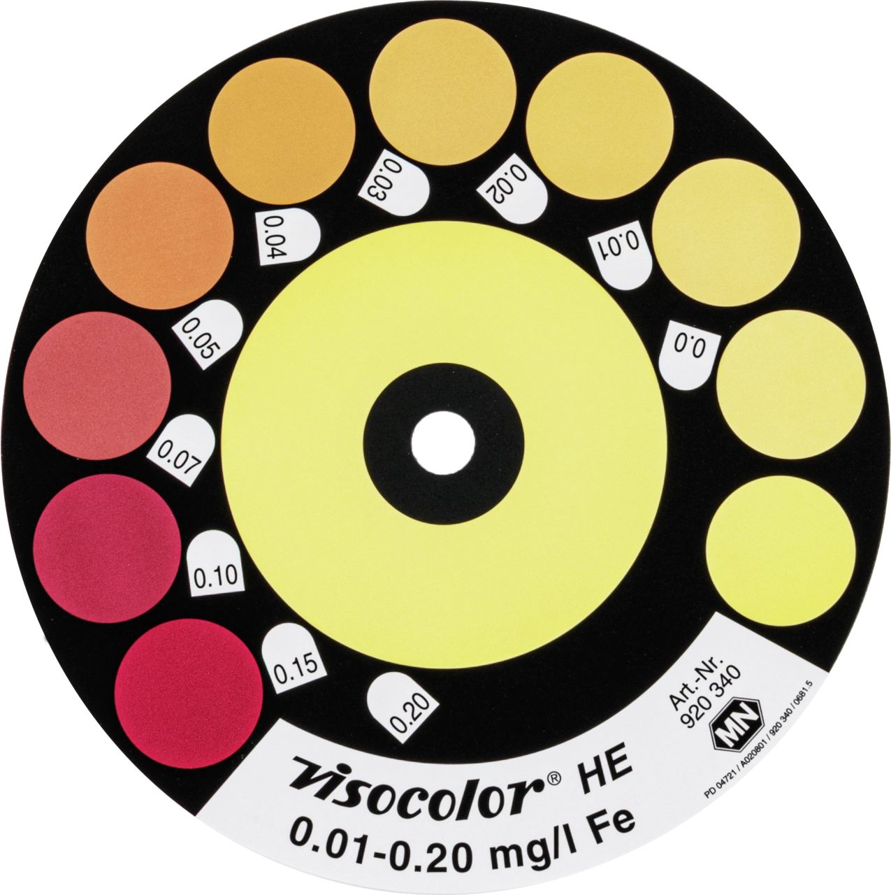 Color comparison disc for VISOCOLOR HE Iron