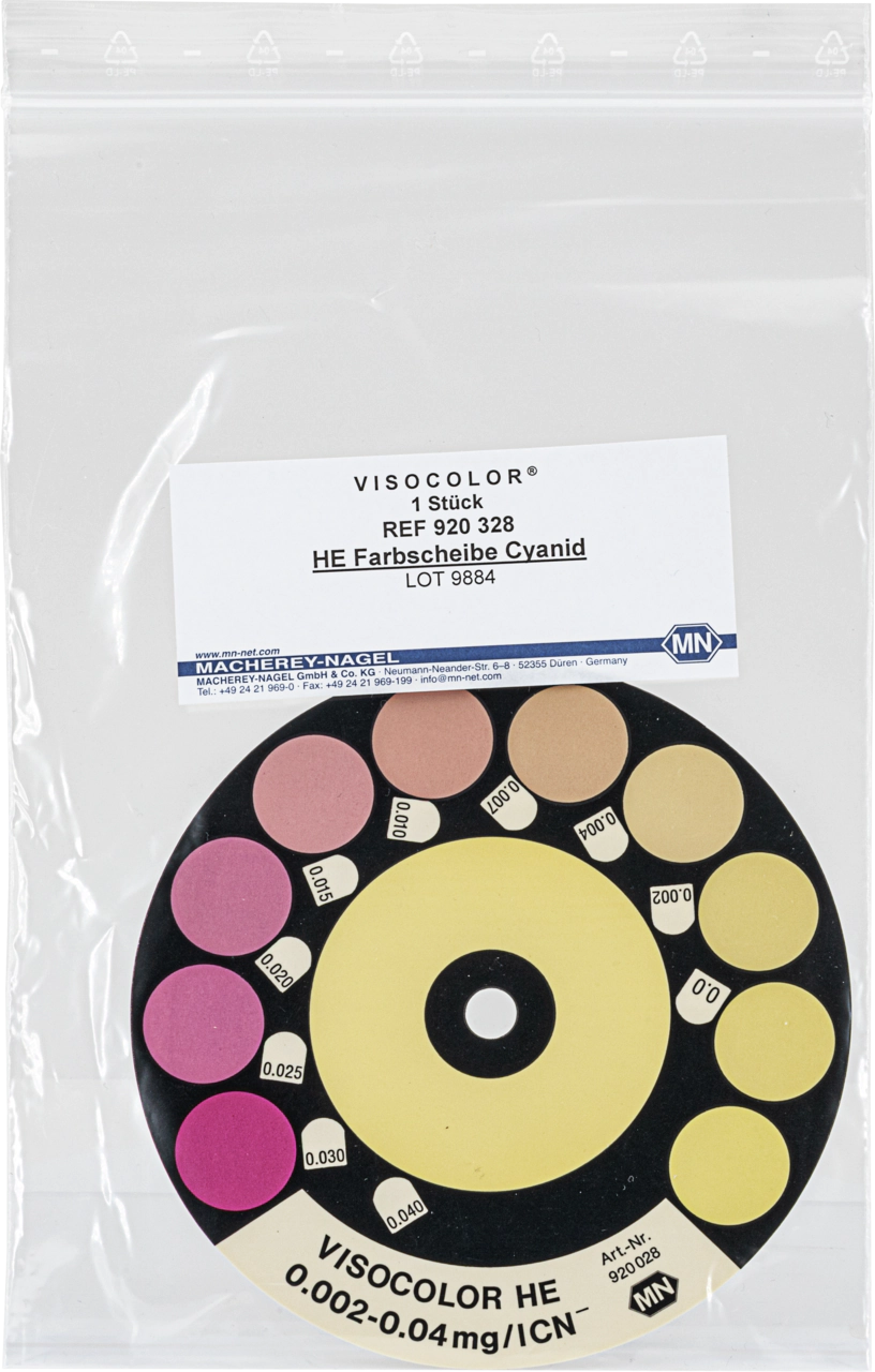 Color comparison disc for VISOCOLOR HE Cyanide