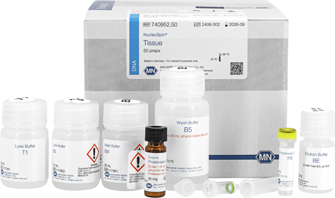 NucleoSpin Tissue, Mini kit for DNA from cells and tissue