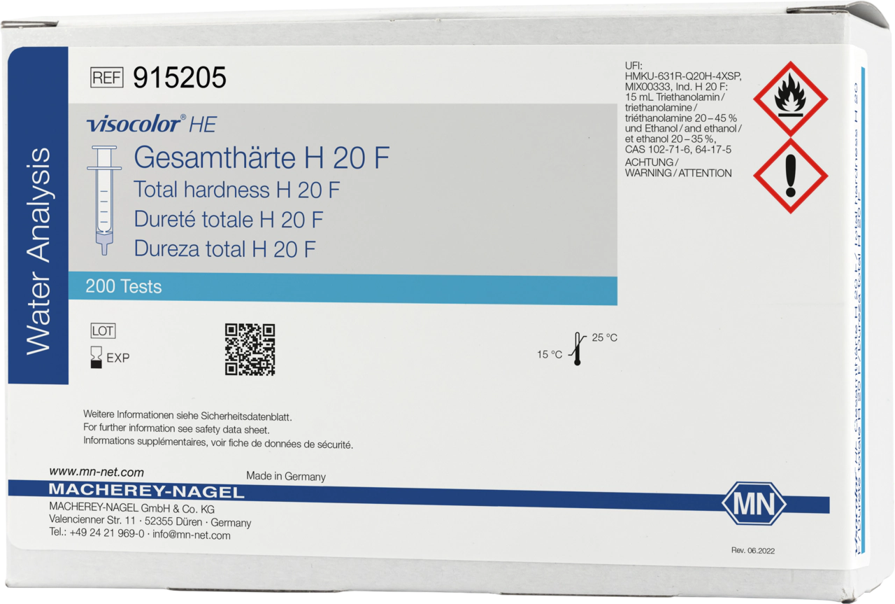 Titrimetric test kit VISOCOLOR HE Total hardness H 20 F, refill pack