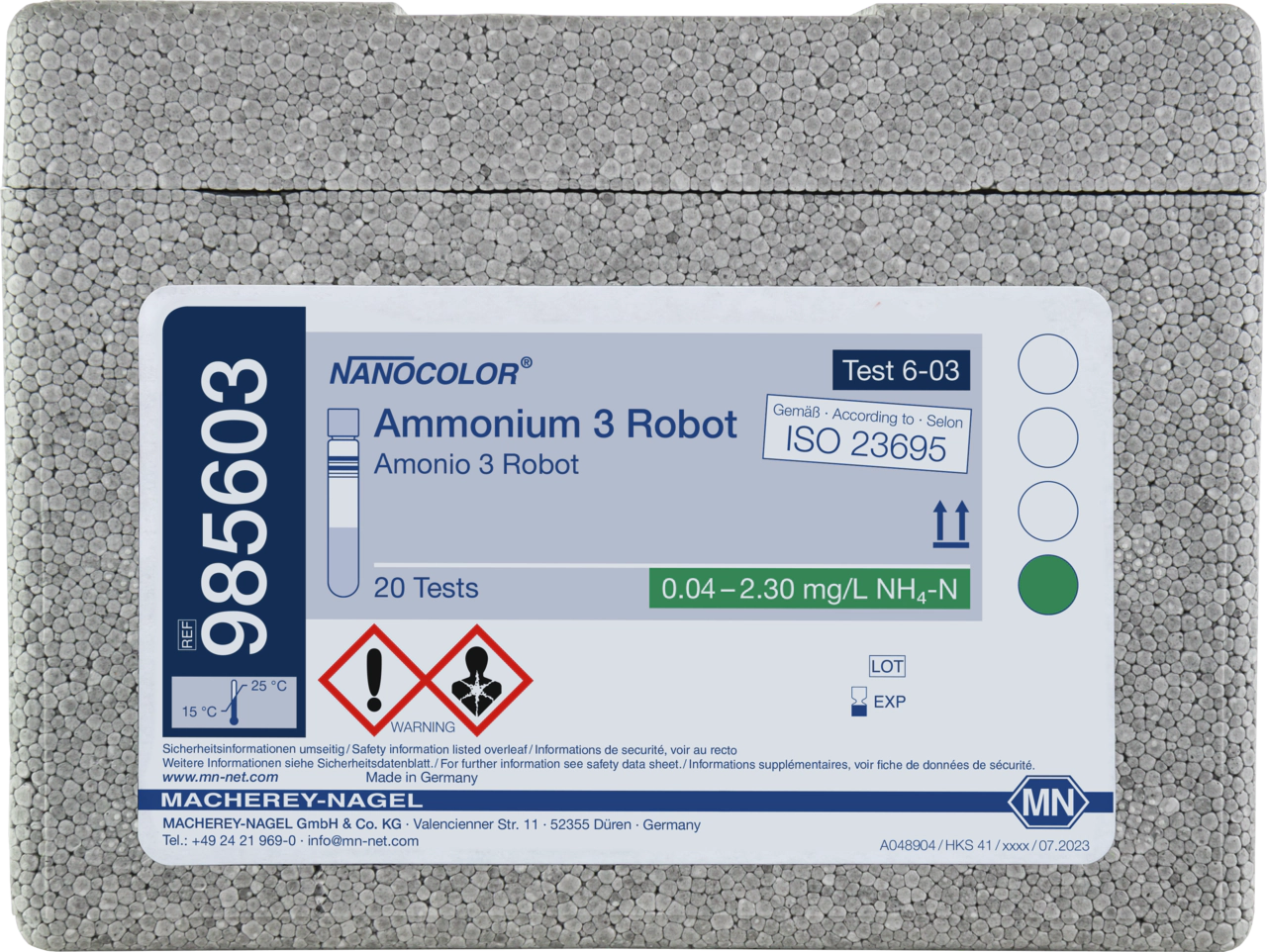 Tube test NANOCOLOR Ammonium 3 Robot