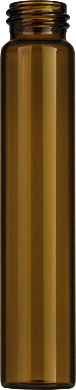 Screw neck vial, N 24, 27.5x140.0 mm, 60.0 mL, flat bottom, amber