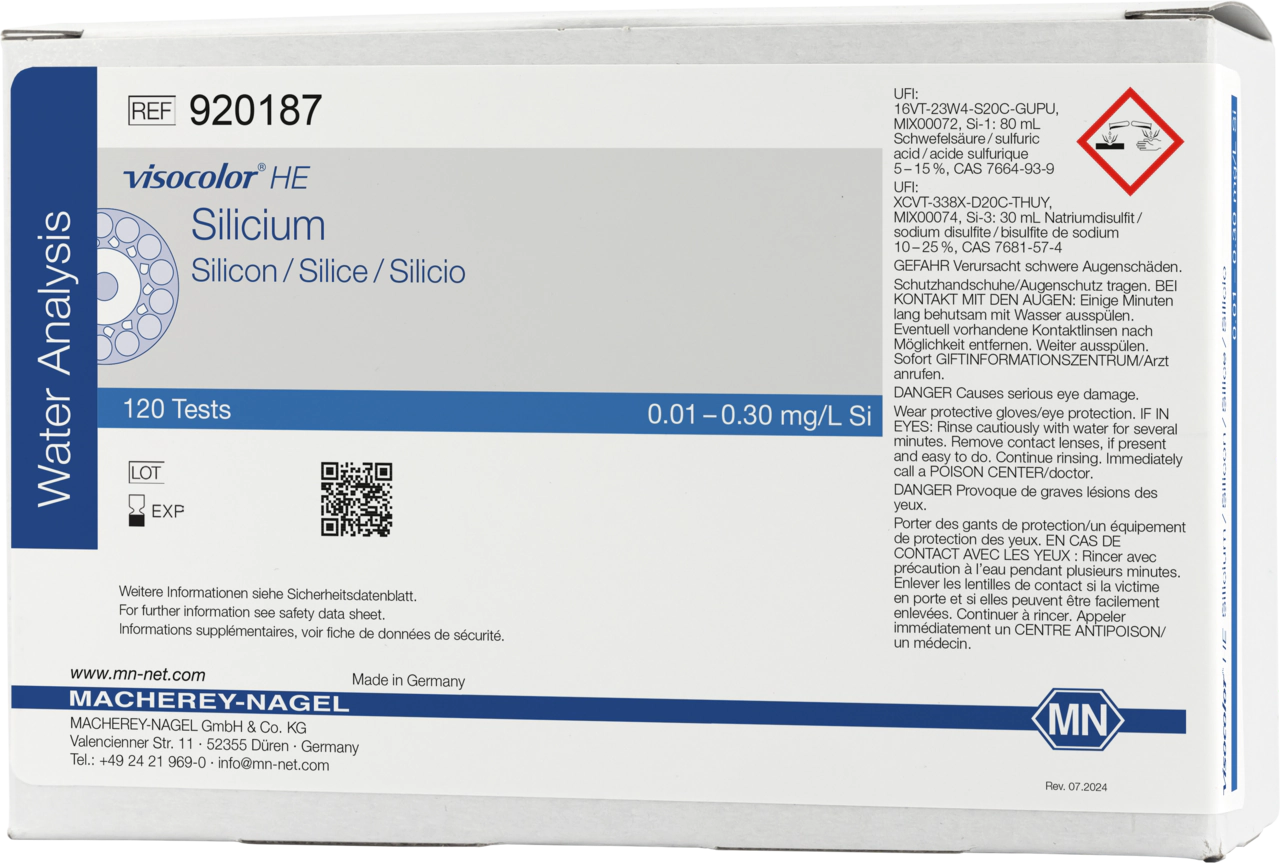 Colorimetric test kit VISOCOLOR HE Silicon, refill pack