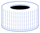 Screw closure, N 24, polypropylene, white, center hole, no liner