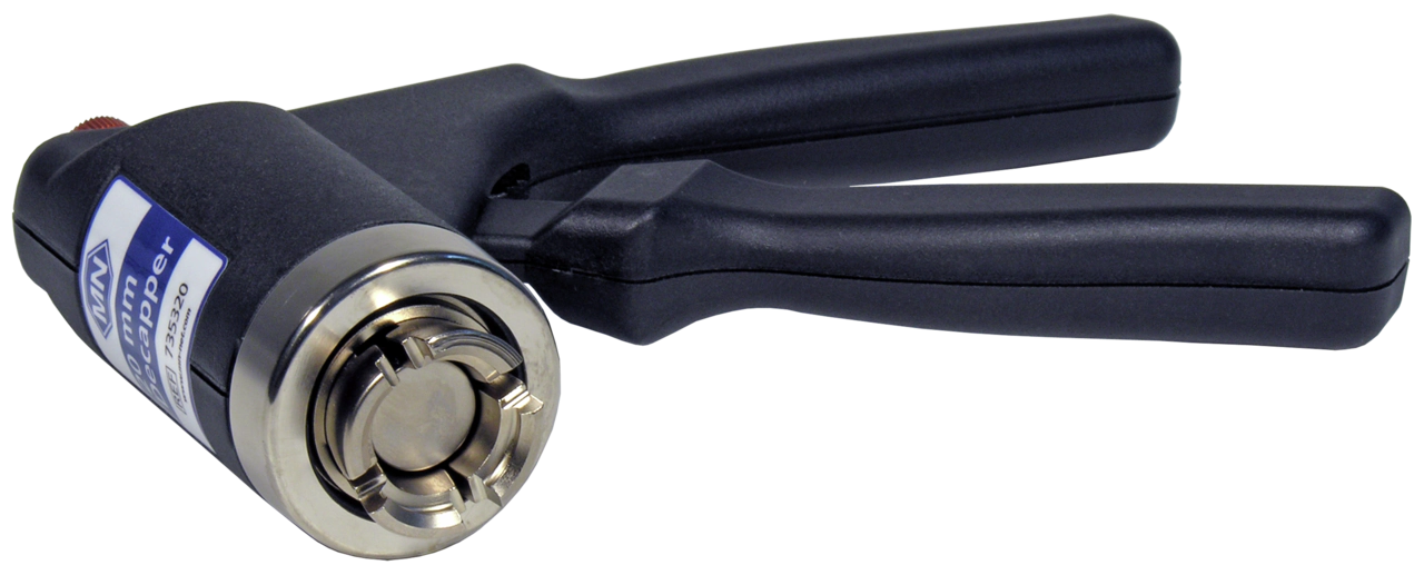 Decapping tool for 20 mm aluminum caps, manual, ergonomic