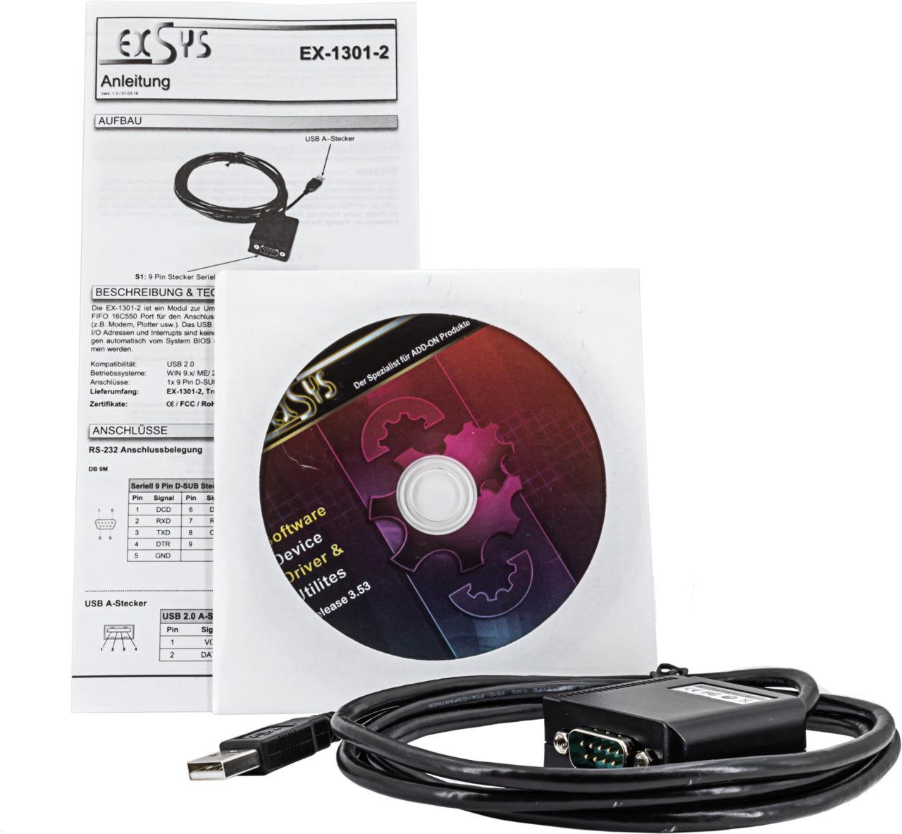 USB-serial-adaptor for NANOCOLOR heating blocks and QUANTOFIX Relax
