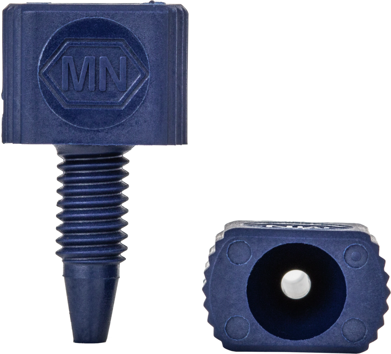 Fingertight fitting 1/16", PEEK, blue, one-piece