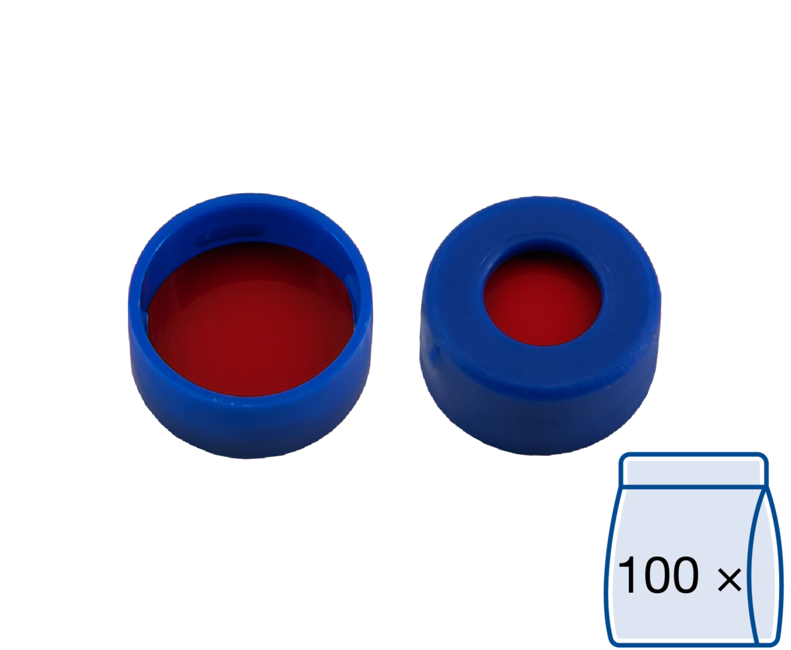 Snap ring closure, N 11,PE(hard),blue,c.hole,PTFE red/Silicone w./PTFE red,1.0mm