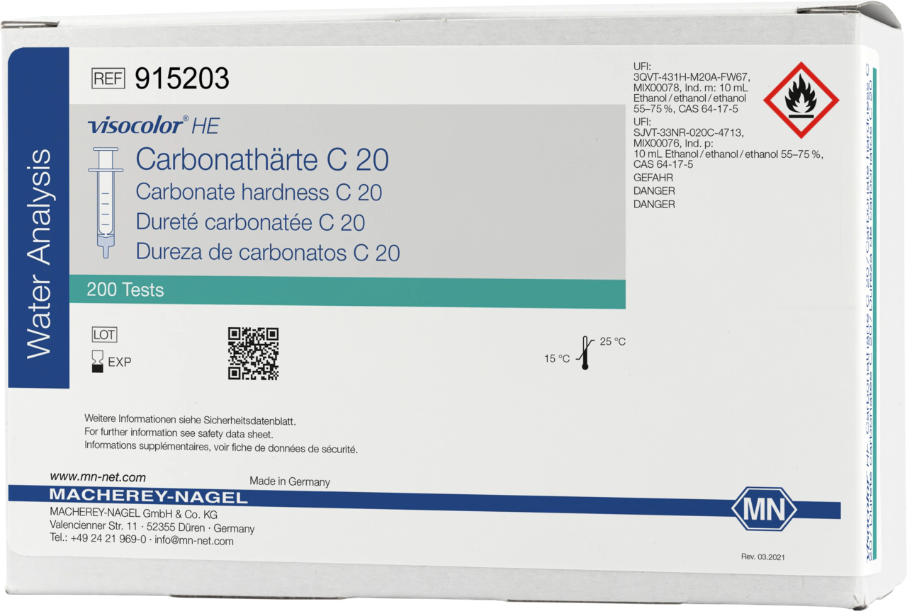 Titrimetric test kit VISOCOLOR HE Carbonate hardness C 20, refill pack
