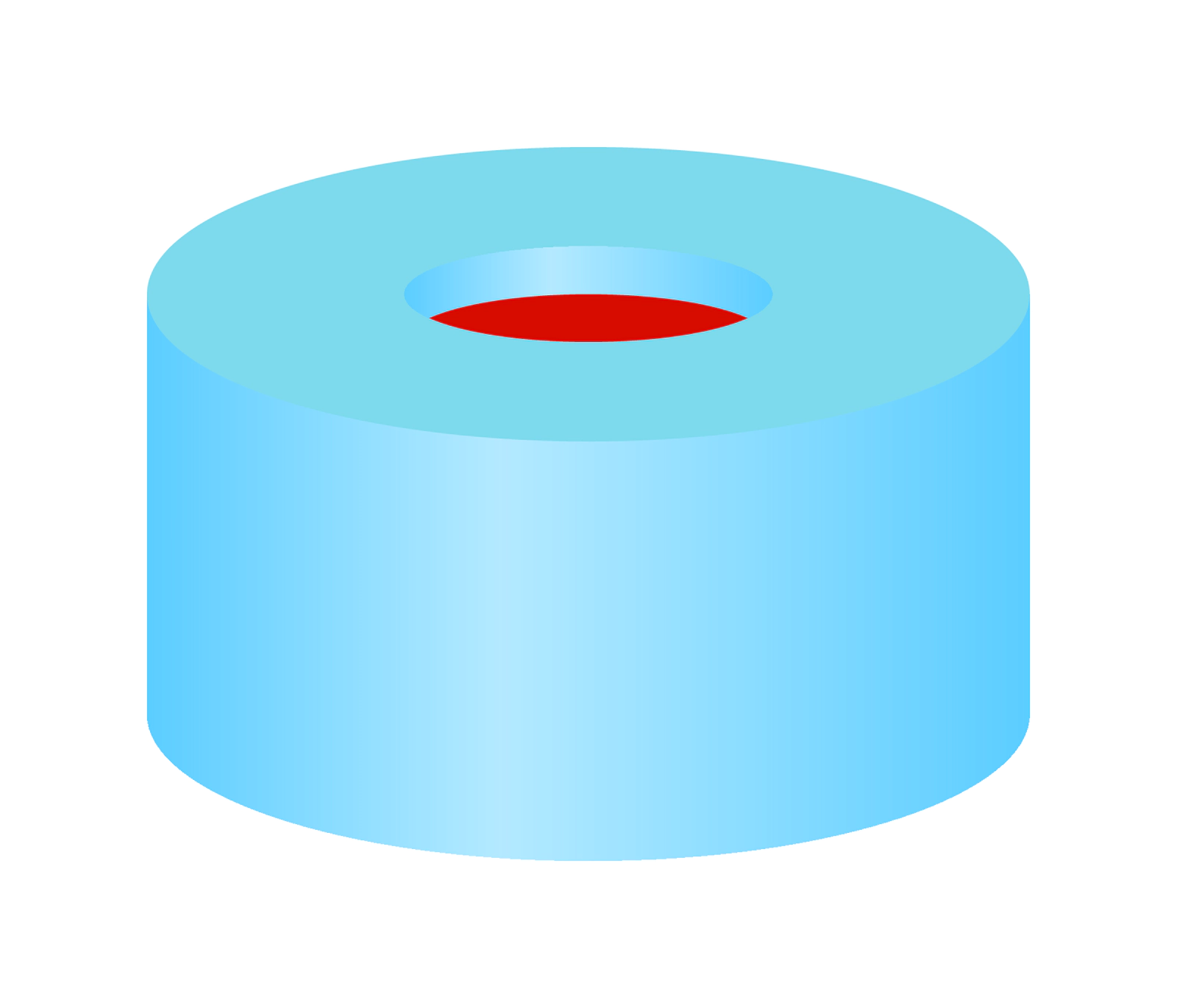 Snap ring closure, N 11, PE(soft), l. blue c.hole,PTFE red/Sil.w./PTFE red,1.0mm
