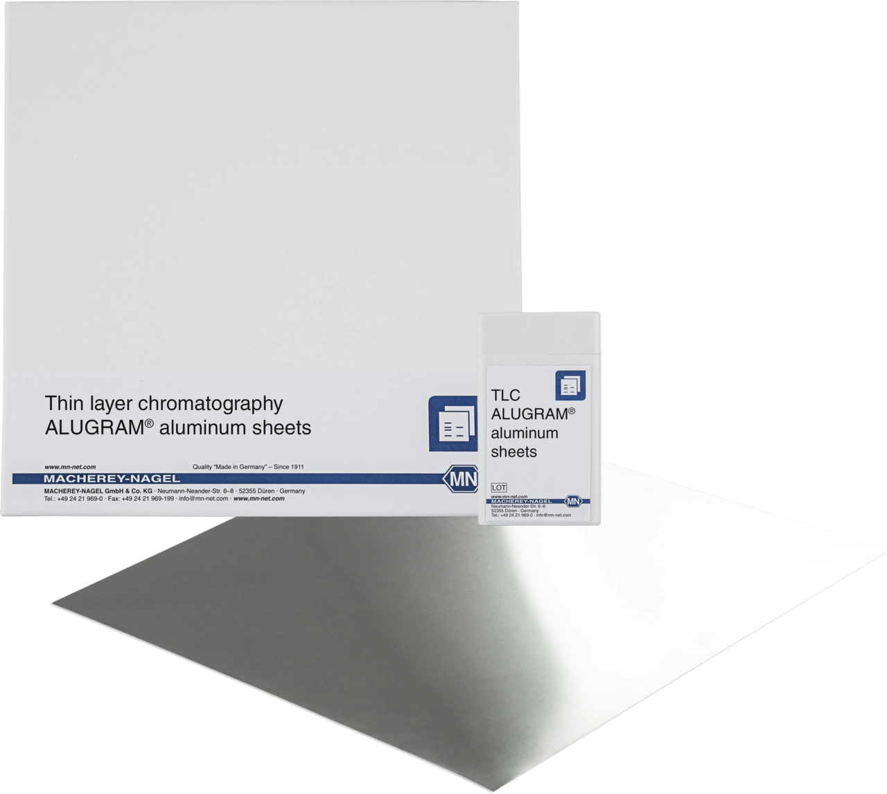 TLC aluminum sheets, silica gel layer, ALUGRAM Xtra SIL G UV254, 20x20 cm
