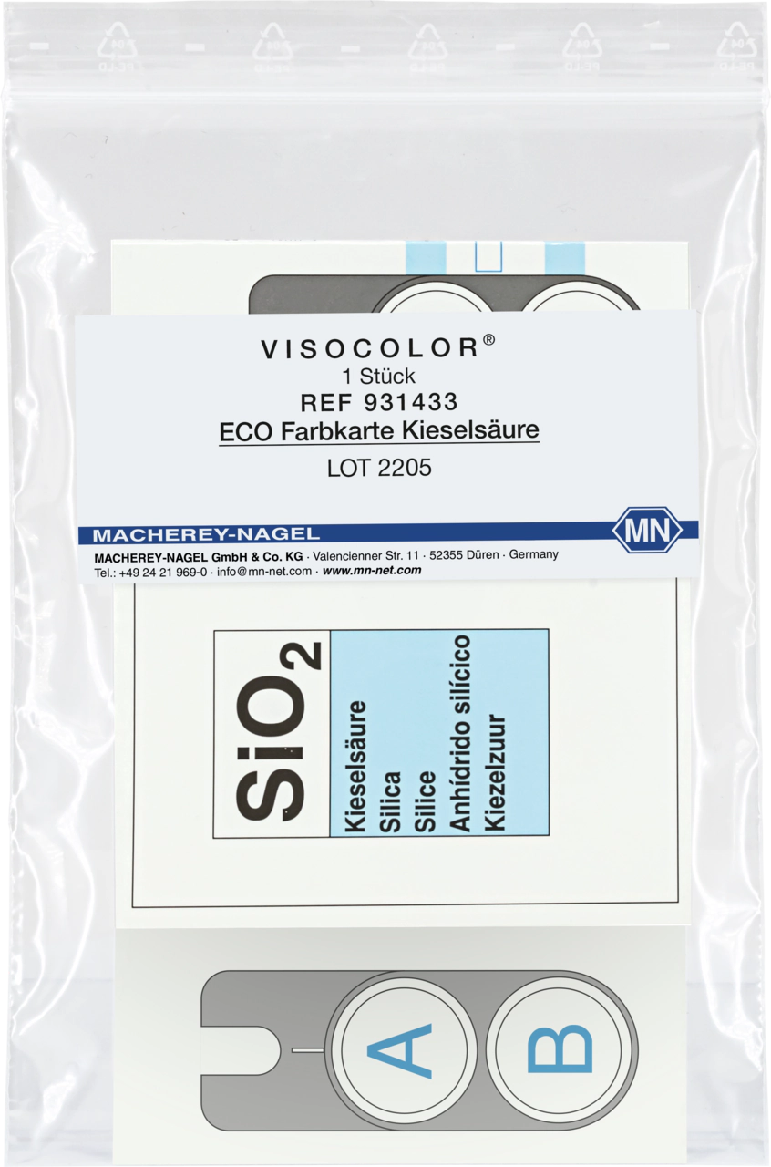 Color comparison chart for VISOCOLOR ECO Silica