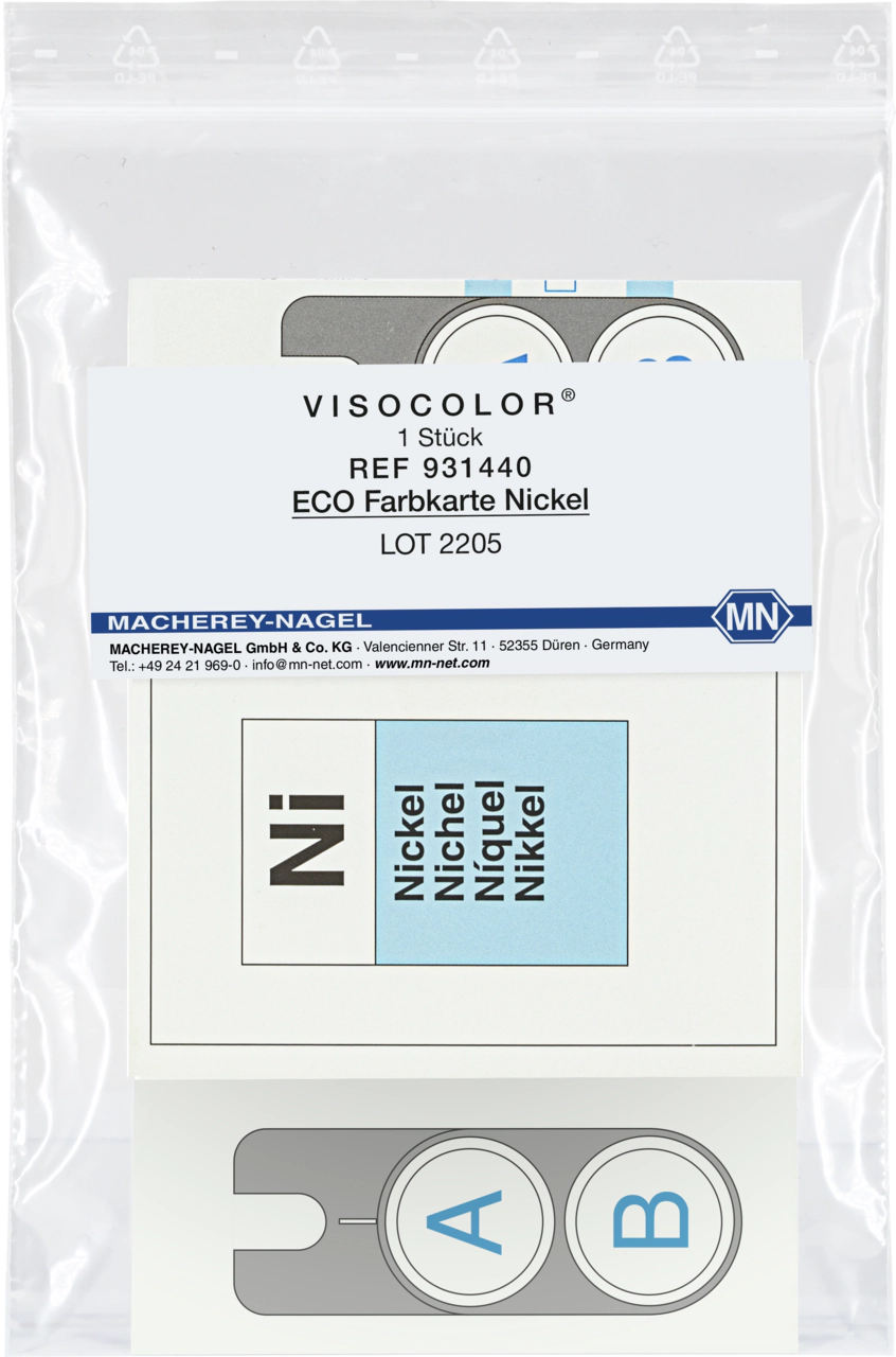 Color comparison chart for VISOCOLOR ECO Nickel
