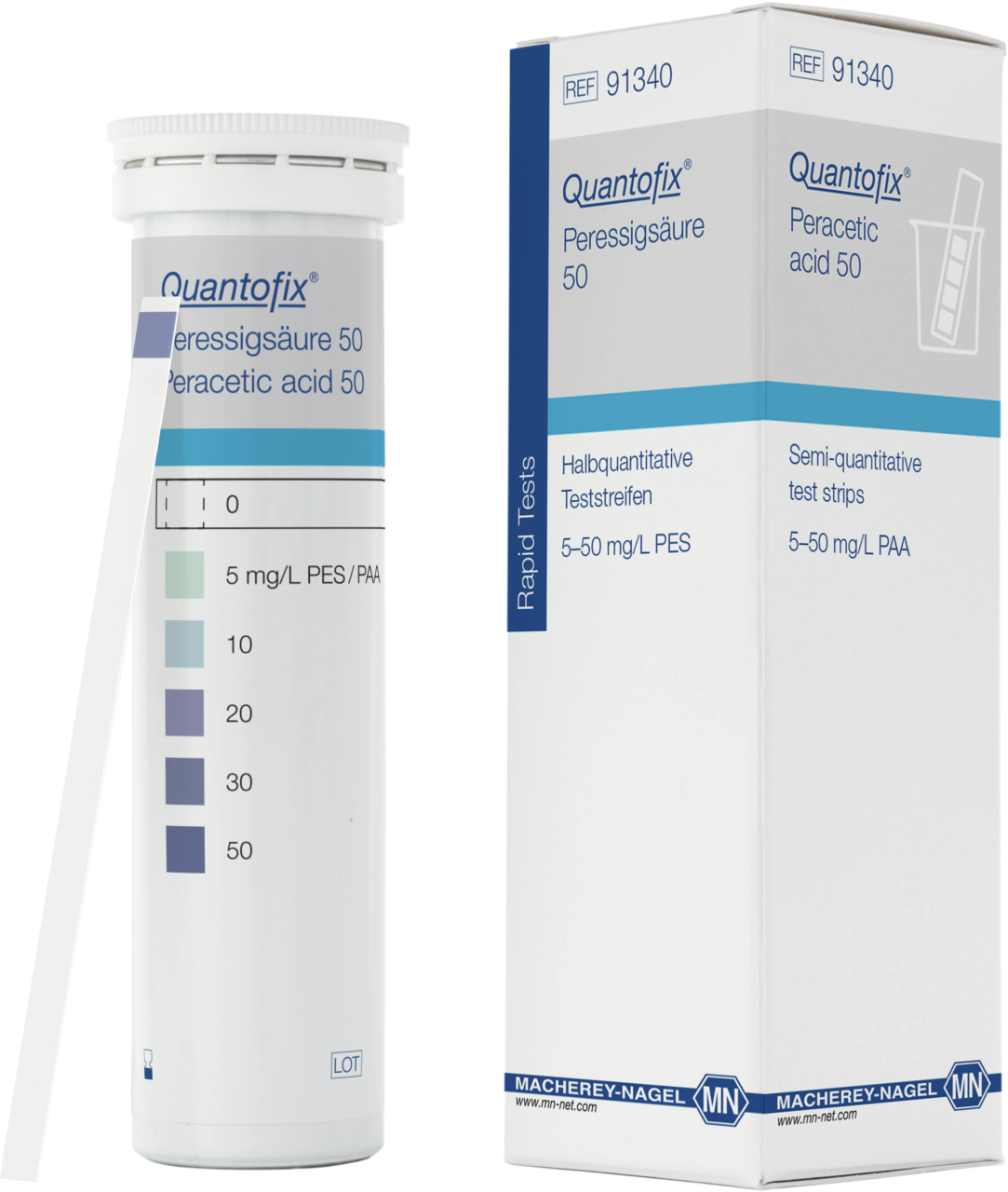 Semi-quantitative test strips QUANTOFIX Peracetic acid 50