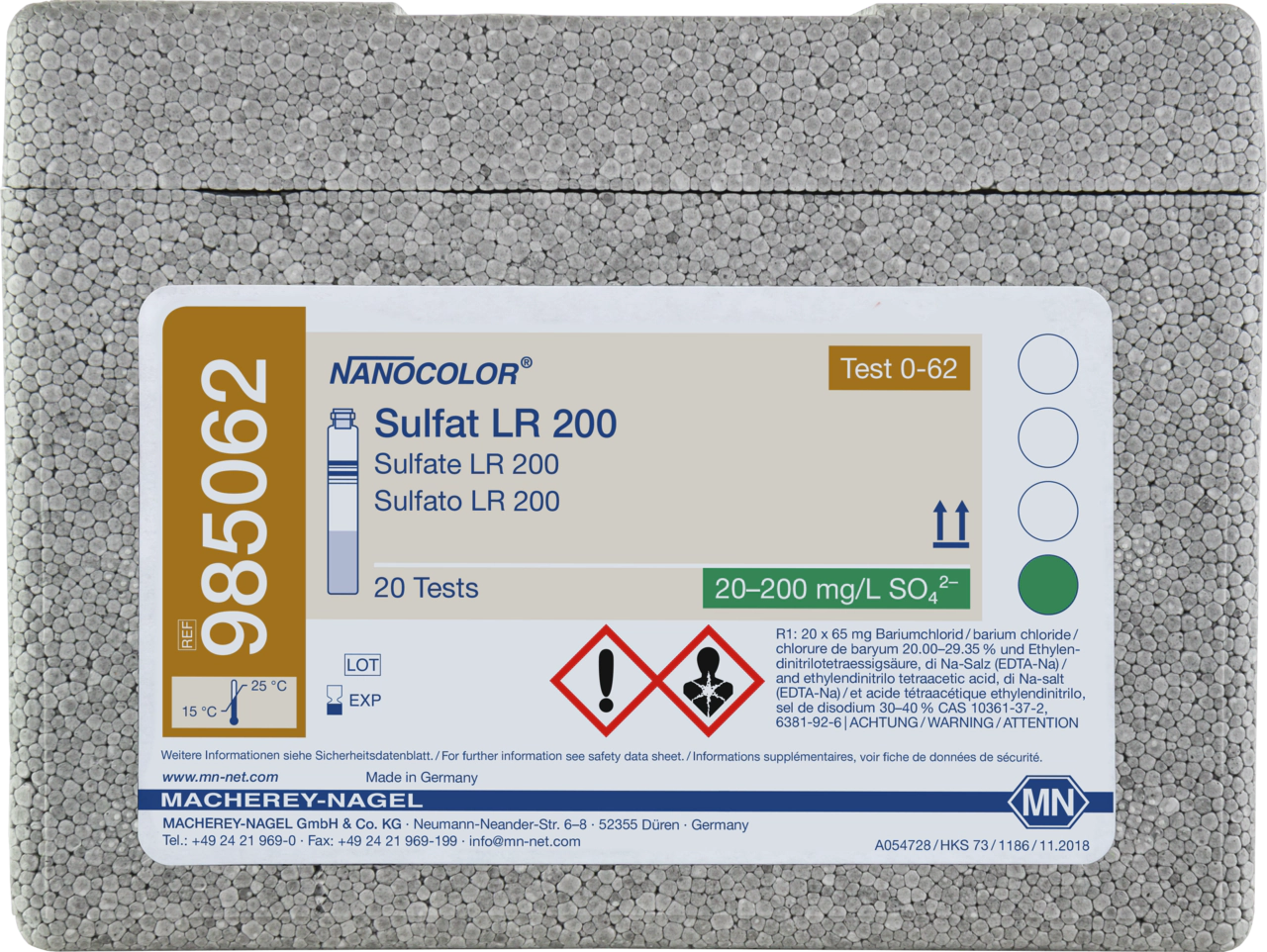 Tube test NANOCOLOR Sulfate LR 200