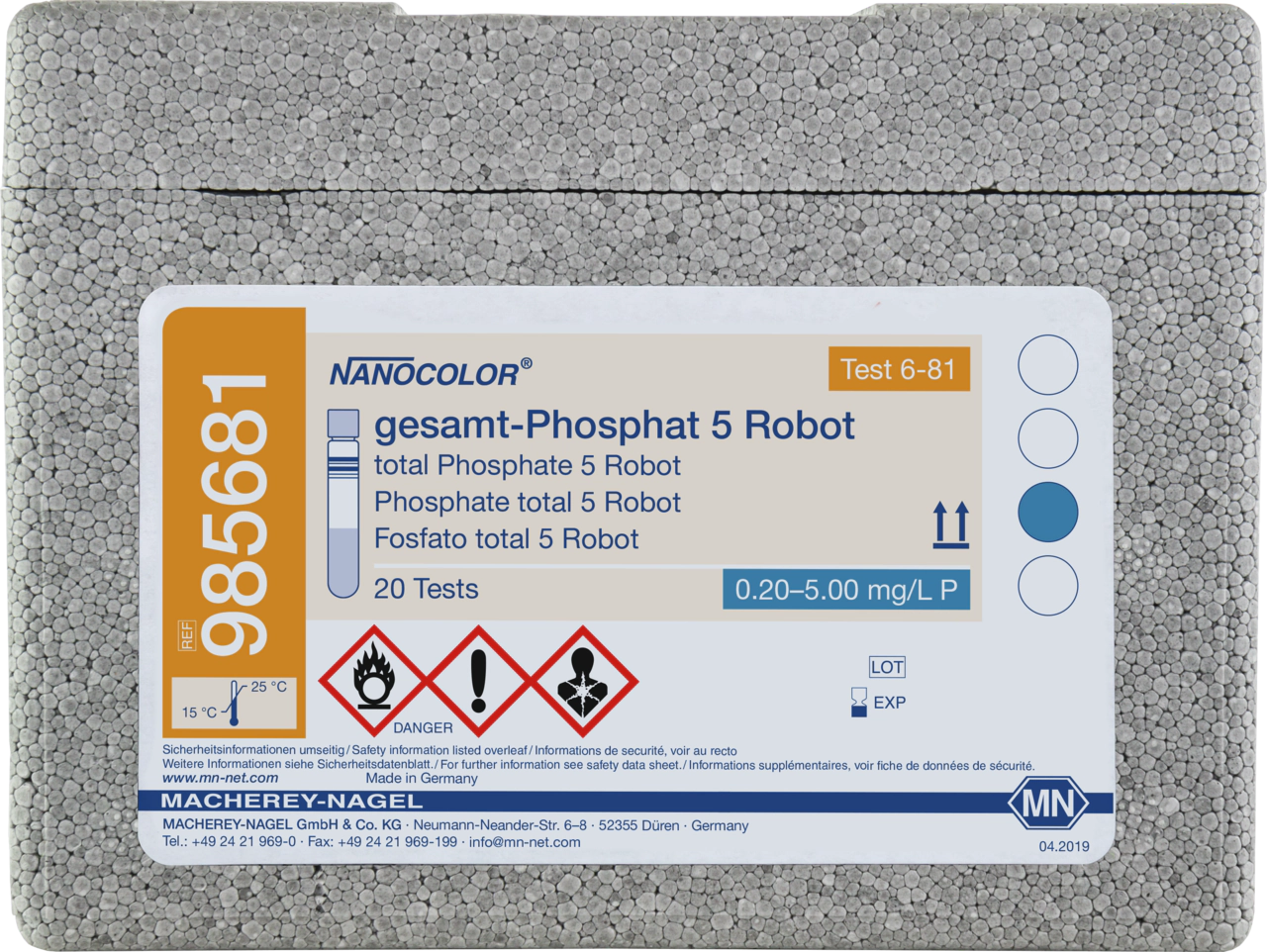 Tube test NANOCOLOR total Phosphate 5 Robot