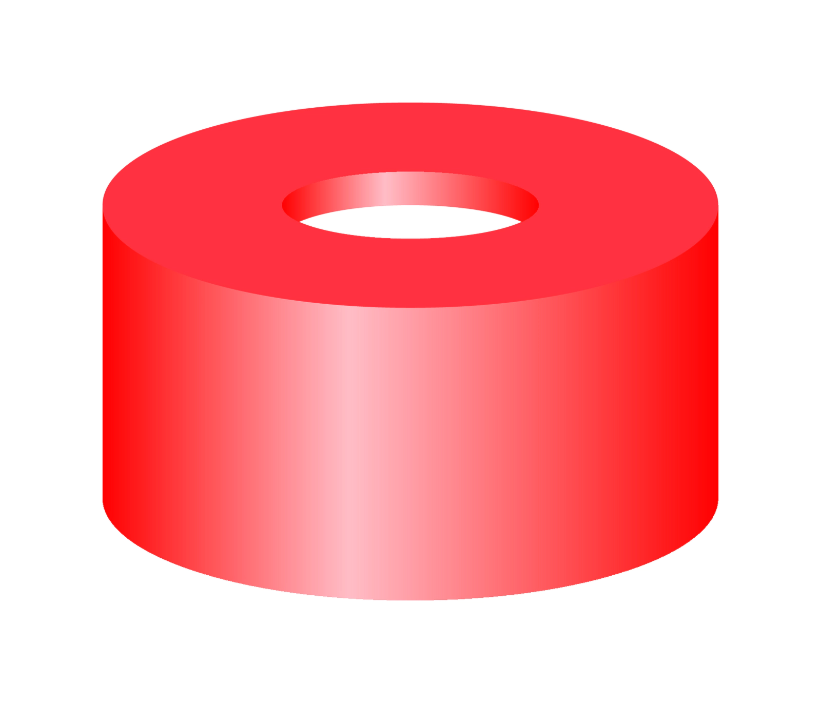 Snap ring closure, N 11, PE, (hard), red, center hole,Silicone w./PTFE red,1.0mm