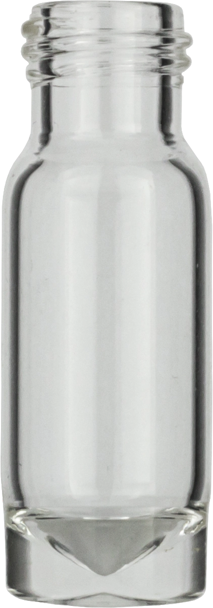 Screw neck vial, N 9, 11.6x32.0 mm, 1.1 mL, cone in solid glass bottom, clear