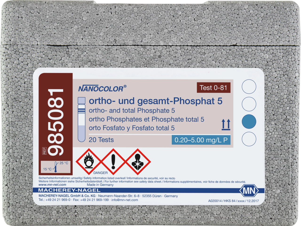 Tube test NANOCOLOR ortho- and total-Phosphate 5