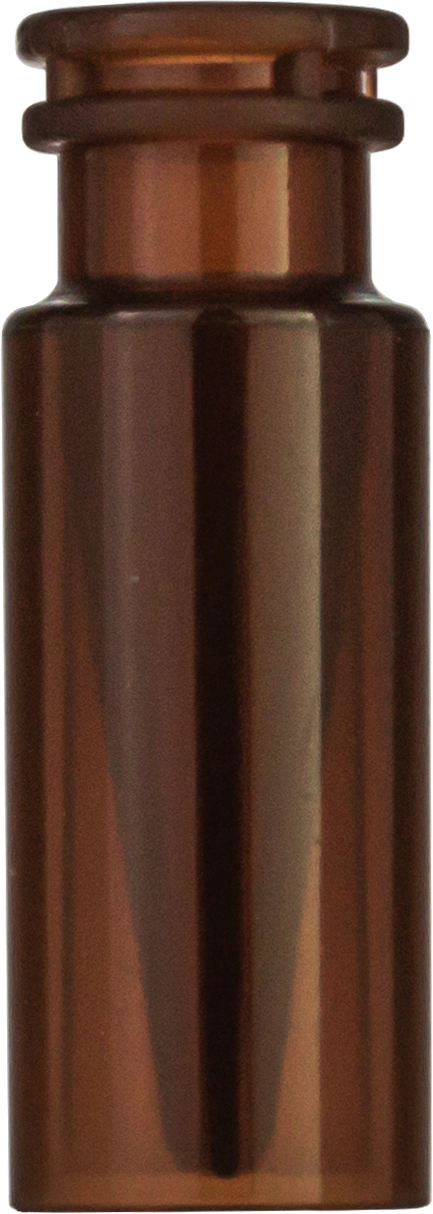 Snap ring/crimp neck vial, N 11, 11.6x32.0 mm, 0.3 mL, inner cone, PP amber