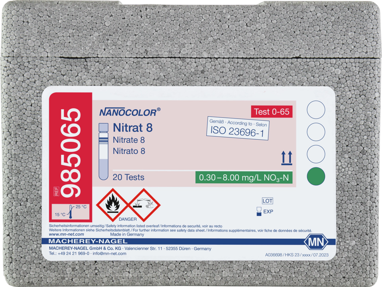 Kit NANOCOLOR Nitrate 8 pentru determinarea nitraților, REF 985065