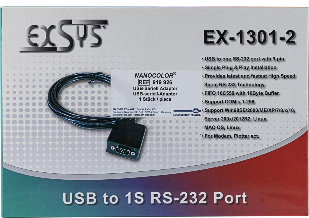 USB-serial-adaptor for NANOCOLOR heating blocks and QUANTOFIX Relax
