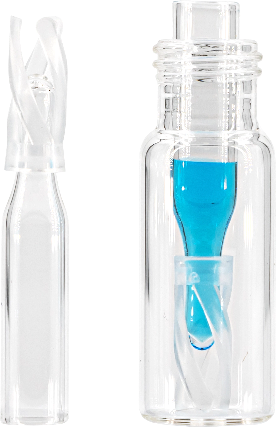 Micro-insert, N 9|N 10|N 11, 5.7x29.0 mm, 0.1 mL, conical, clear, spring