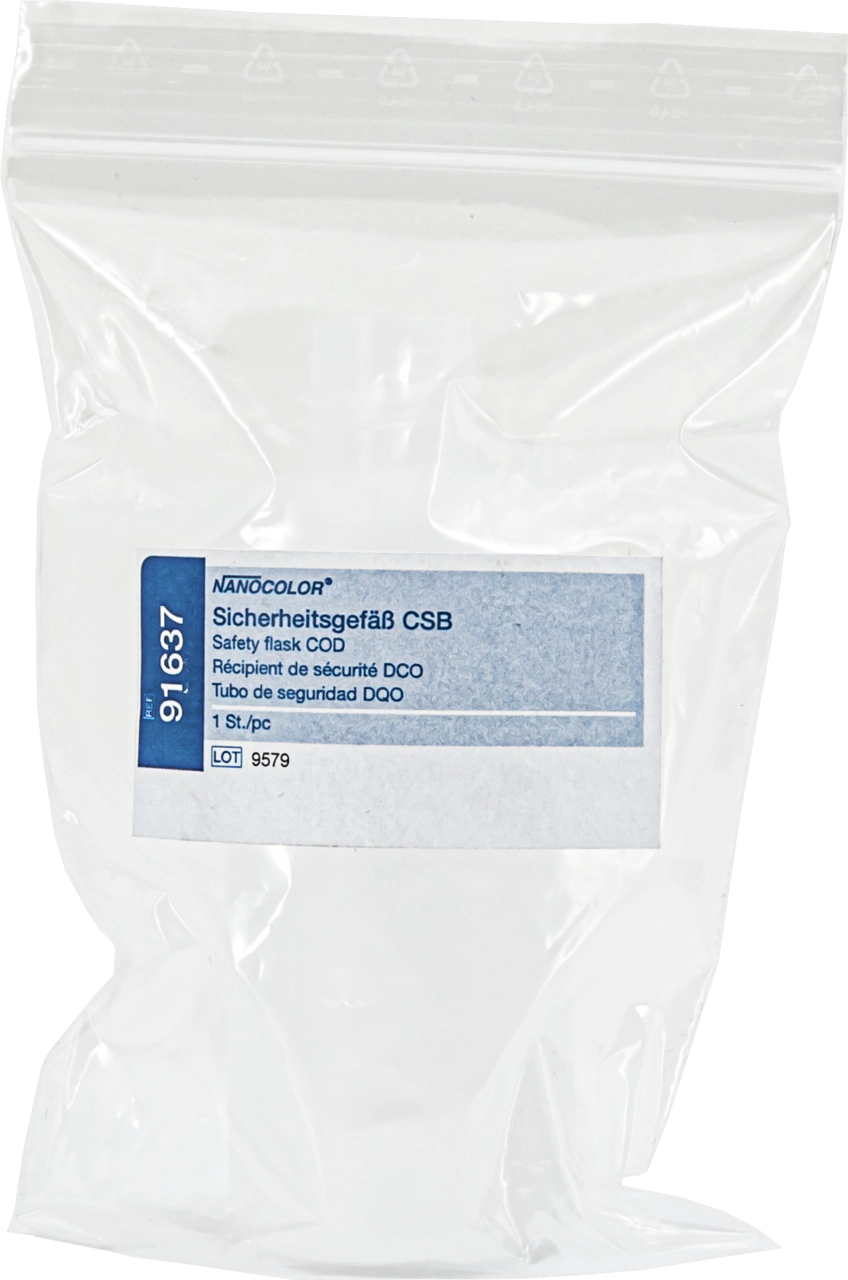 Safety bottle for COD tubes