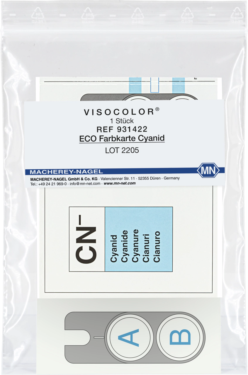 Color comparison chart for VISOCOLOR ECO Cyanide