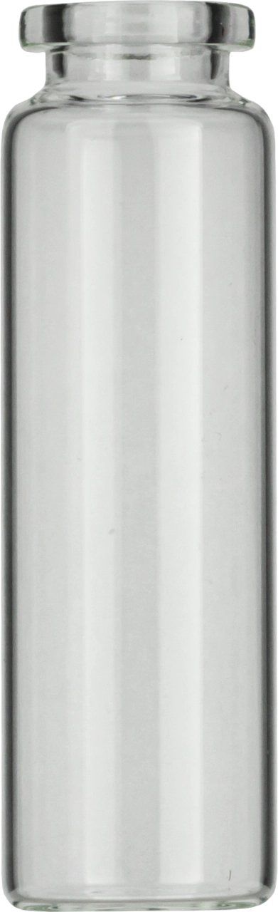 Crimp neck vial, N 20, 23.25x75.5 mm, 20.0 mL, flat bottom, flat neck, clear