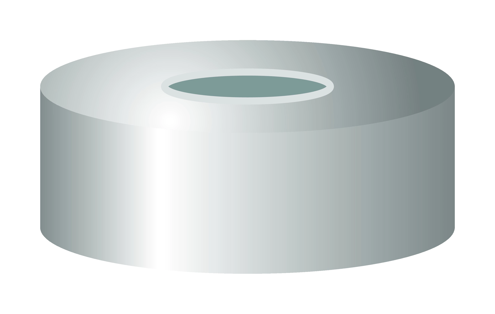 Crimp closure, N 20, metal (magn.), center hole,Butyl l. gray/PTFE d. gray,3.0mm