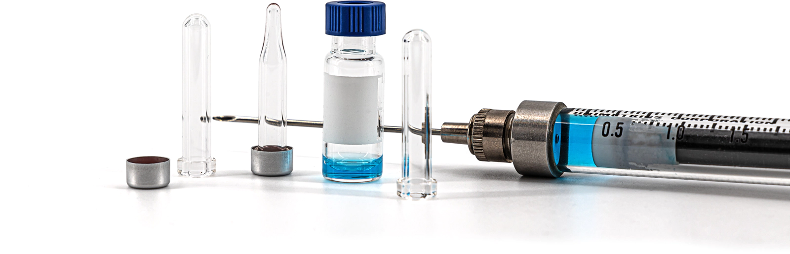 Crimp neck vial, N 8, 5.5x31.5 mm, 0.2 mL, conical, clear