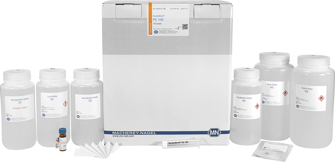 NucleoBond PC 100, Midi kit for transfection-grade plasmid DNA