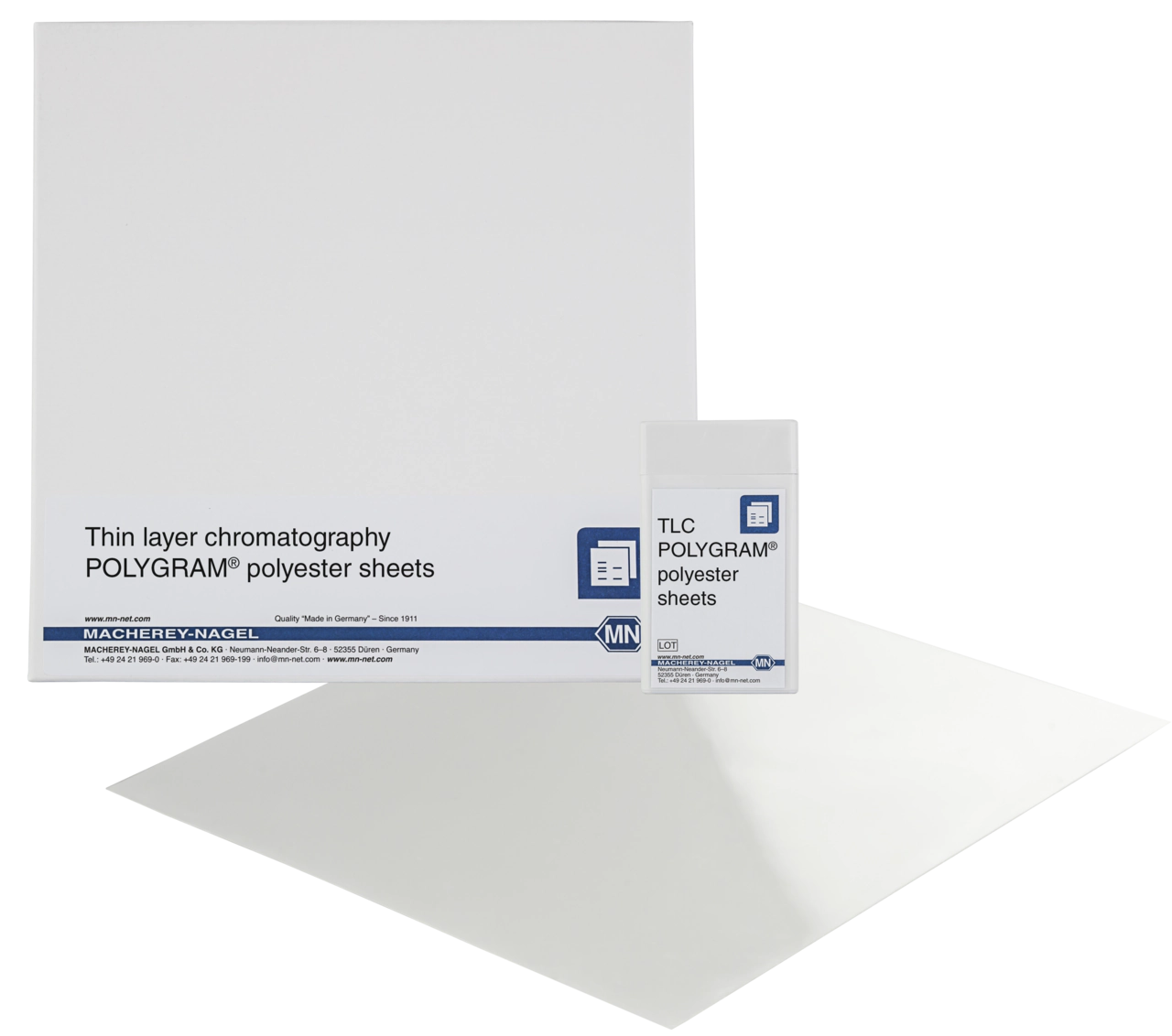 TLC polyester sheets, silica gel layer, POLYGRAM SIL G UV254, 4x8 cm