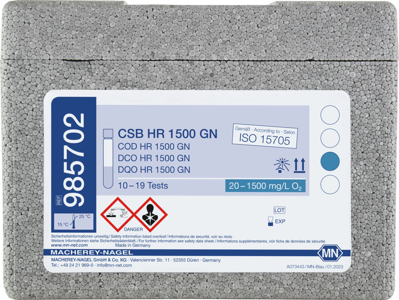 Tube test COD HR 1500 GN