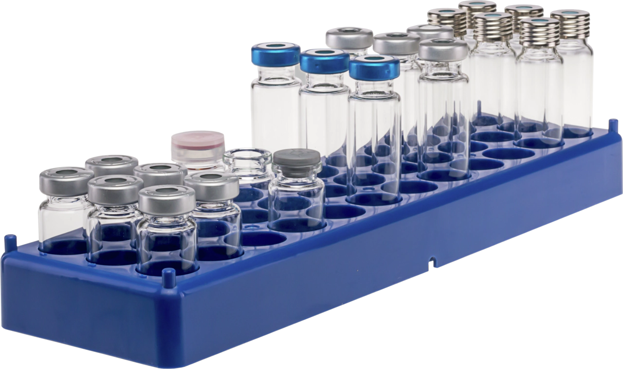 Vial racks, max. diameter 23.1 mm, 36 pos., stackable (if empty)