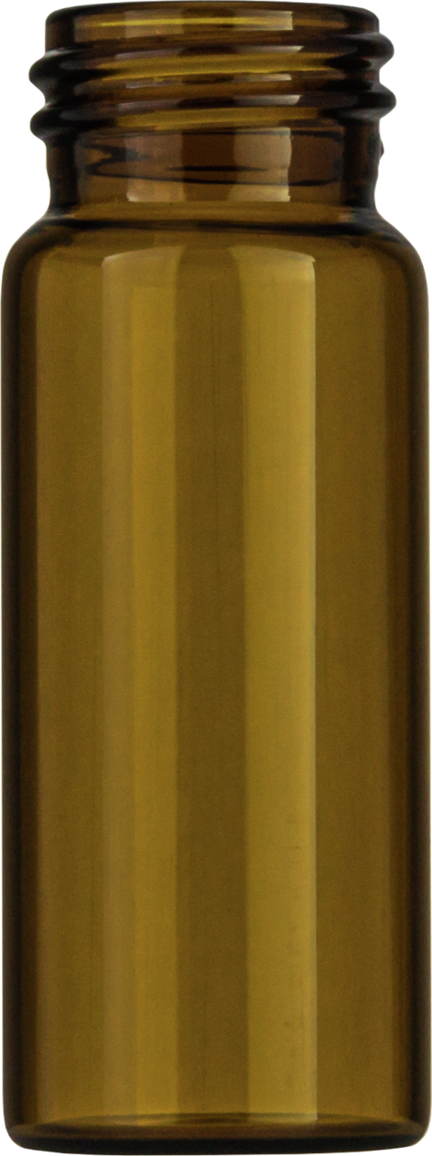 Screw neck vial, N 24, 27.5x72.5 mm, 30.0 mL, flat bottom, amber