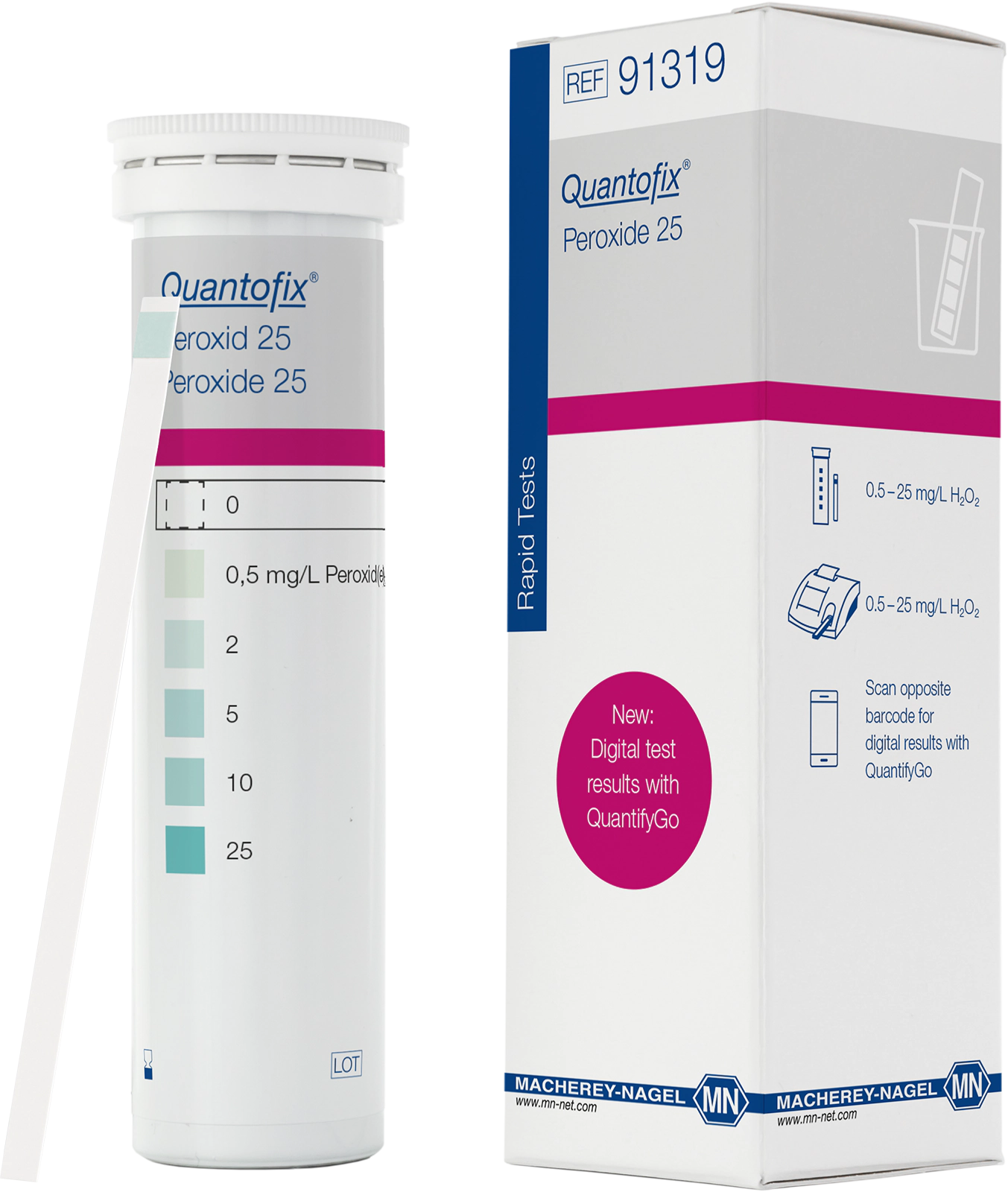 Semi-quantitative test strips QUANTOFIX Peroxide 25
