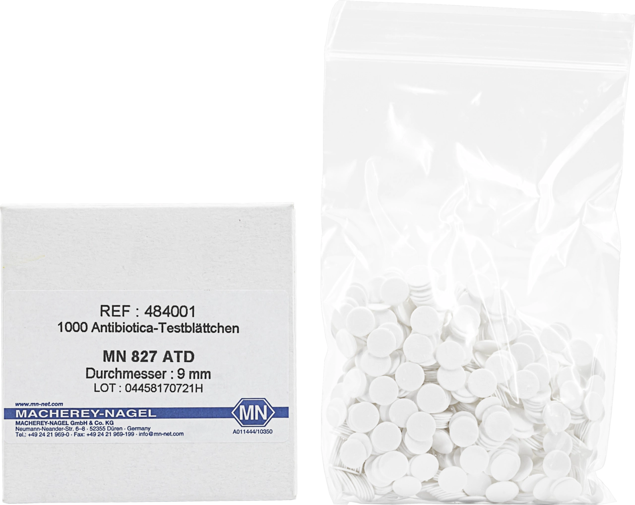 Filter paper circles, MN 827 ATD, Antibiotic resistance testing