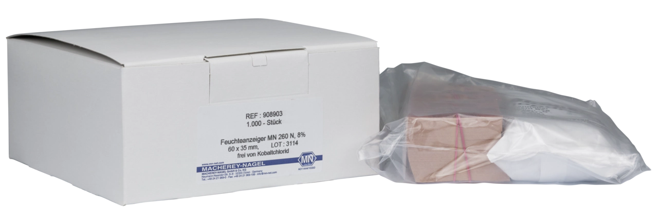 Moisture indicator without cobalt for 8 % r. h.